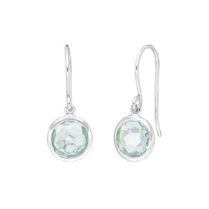 Ohrringe Blauer Topas, 14 Karat Weigold