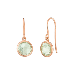 Ohrringe Grner Amethyst, 14 Karat Rosegold