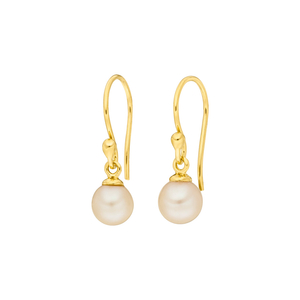 Ohrringe Rain Drop Perle, 18 K Gelbgold vergoldet