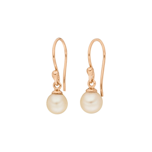 Ohrringe Rain Drop Perle, 18 K Rosegold vergoldet