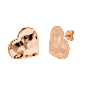 Ohrstecker BIG HEART, 18 K Rosegold vergoldet