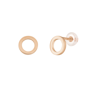 Ohrstecker Circle, 14 Karat Rosegold