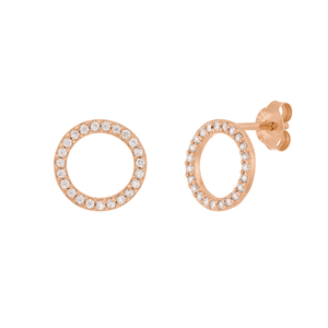 Ohrstecker Circle Of Life, 18 K Rosegold vergoldet