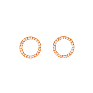 Ohrstecker Circle Of Life, 18 K Rosegold vergoldet