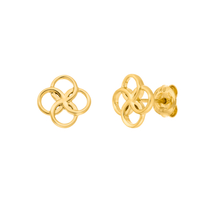 Ohrstecker Clover Charm, 18 K Gelbgold vergoldet