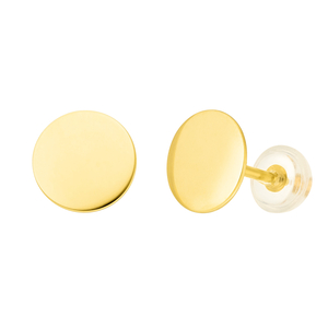 Ohrstecker Disc 8 mm, 14 Karat Gelbgold