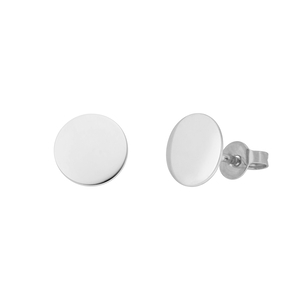 Ohrstecker Disc 8 mm, 14 Karat Weigold