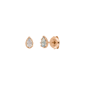 Ohrstecker Drop, Labradorit, 18 K Rosegold vergoldet