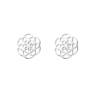 Ohrstecker Flower of Life, 925 Sterlingsilber