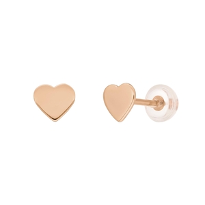 Ohrstecker Herz, 14 Karat Rosegold