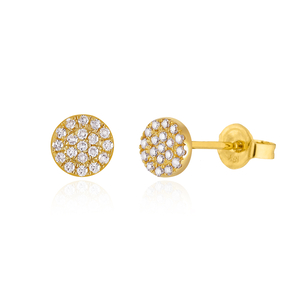 Ohrstecker Pav mit Diamanten, 18 Karat Gelbgold