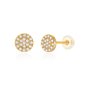 Ohrstecker Pav� mit Diamanten, 18 Karat Gelbgold