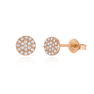 Ohrstecker Pav mit Diamanten, 18 Karat Rosegold