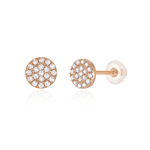 Ohrstecker Pav� mit Diamanten, 18 Karat Rosegold