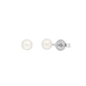 Ohrstecker Perle, 4mm, 14 Karat Weigold