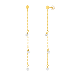 Ohrringe PURE Chain mit Diamanten, 18 Karat Gelbgold