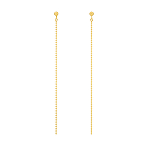 Ohrringe Ball Chain, 14 K Gelbgold
