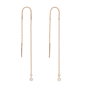 Ohrringe MY FIRST DIAMOND, ball chain, 14 Karat Rosegold