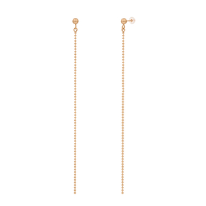 Ohrringe Ball Chain, 14 Karat Rosegold