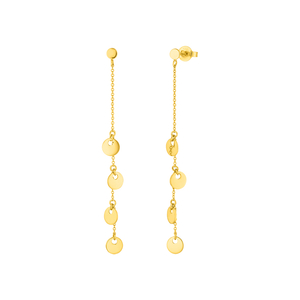 Ohrringe Platelet Kette, 14 K Gelbgold