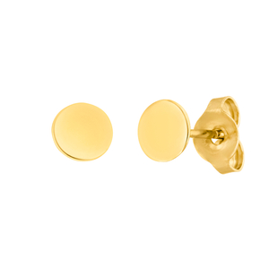 Ohrstecker Disc 5 mm, 14 Karat Gelbgold