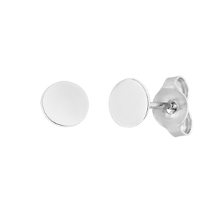 Ohrstecker Disc 5 mm, 14 Karat Weigold