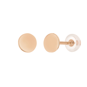 Ohrstecker Disc 5 mm, 14 Karat Rosegold