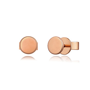 Ohrringe Disc 5 mm, 14 K Rosegold