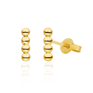 Ohrstecker 4 Kugel, 14 Karat Gelbgold