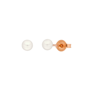 Ohrstecker Perle, 4mm, 14 K Rosegold