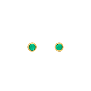 Ohrstecker Pure Grner Achat, 3mm, 18 K Gelbgold vergoldet