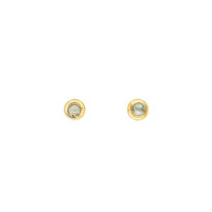 Ohrstecker Pure Labradorit, 3mm, 18 K Gelbgold vergoldet