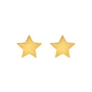 Ohrstecker Star-Disc, matt,  18 K Gelbgold vergoldet