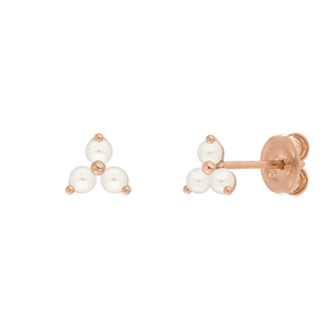 Ohrstecker Three Pearls, 18 Karat Rosegold vergoldet