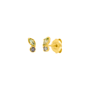 Ohrstecker Two Gems, Peridot, 18 K Gelbgold vergoldet