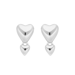 Ohrstecker Two Hearts, 925 Sterlingsilber
