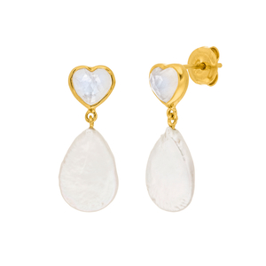 Ohrstecker VALENTINE PEARLS, 18 Karat Gelbgold vergoldet