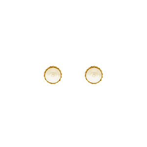 Ohrstecker mit Perle, 18 K Gelbgold vergoldet