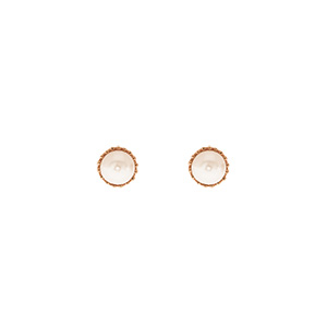 Ohrstecker mit Perle, 18 K Rosegold vergoldet