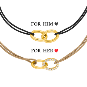 Partner Armband Set, ETERNAL TOUCH, 14 Karat Gelbgold