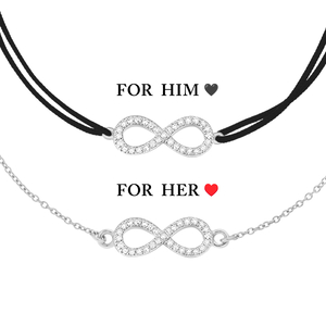 Partner Armband Set, INFINITY, Diamanten, 18 Karat Wei�gold