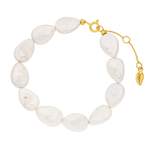 Perlenarmband VALENTINE PEARLS, 18 Karat Gelbgold vergoldet