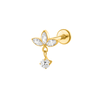 Piercing Charm mit Zirkonia, vergoldetes Titan