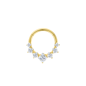 Piercing Daith Ring mit Zirkonia, vergoldetes Titan