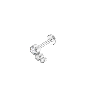 Piercing mit 3 Zirkonia, Titan