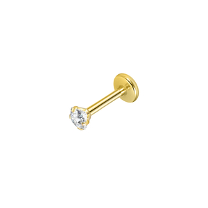 Piercing mit Zirkonia, Krappenfassung, vergoldetes Titan