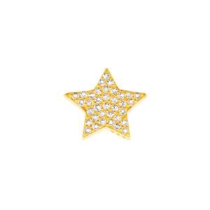 Pin Stern mit Zirkonia, 18 K Gelbgold vergoldet