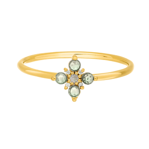 Ring BLOOM, Labradorit/Aventurin, 18 Karat Gelbgold vergoldet