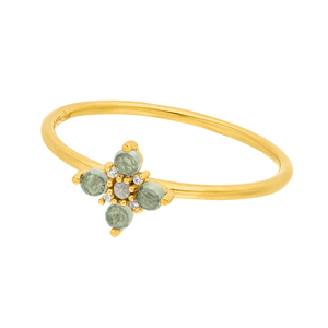 Ring BLOOM, Labradorit/Aventurin, 18 Karat Gelbgold vergoldet