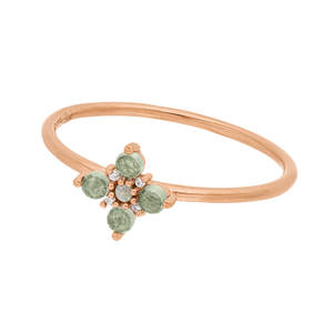 Ring BLOOM, Labradorit/Aventurin, 18 Karat Rosegold vergoldet